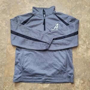 Alabama Crimson Tide Sweatshirt Mens Medium Gray 1/4 Zip Pullover Badger Sport